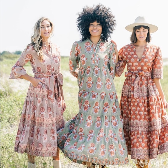 Victoria Dunn Dresses & Skirts - Victoria Dunn Maxi Dress in Rust Floral Size XS